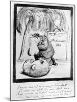 Rossetti Lamenting the Death of His Wombat, 1869 (Pen and Ink on Paper)-Dante Gabriel Rossetti-Mounted Giclee Print