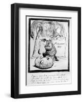 Rossetti Lamenting the Death of His Wombat, 1869 (Pen and Ink on Paper)-Dante Gabriel Rossetti-Framed Giclee Print