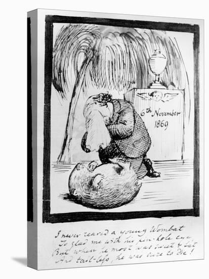 Rossetti Lamenting the Death of His Wombat, 1869 (Pen and Ink on Paper)-Dante Gabriel Rossetti-Stretched Canvas