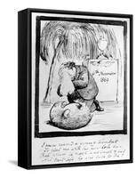Rossetti Lamenting the Death of His Wombat, 1869 (Pen and Ink on Paper)-Dante Gabriel Rossetti-Framed Stretched Canvas