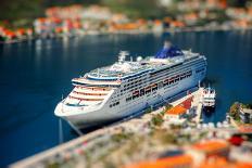 Cruise Liner in Kotor Bay near the Old City. Top View from the Mountain-RossHelen-Photographic Print