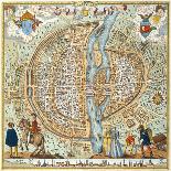 Plan de Paris en 1576 - Cy est le vray pourtraict..-Rossingol-Framed Stretched Canvas