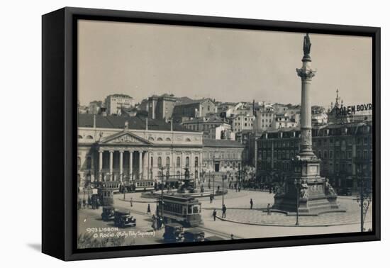 Rossio Square, Lisbon, Portugal, 1936-null-Framed Stretched Canvas