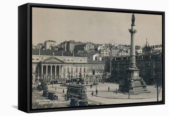 Rossio Square, Lisbon, Portugal, 1936-null-Framed Stretched Canvas