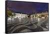 Rossio Square, Night Photography, Lisbon, Portugal-Axel Schmies-Framed Stretched Canvas