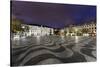 Rossio Square, Night Photography, Lisbon, Portugal-Axel Schmies-Stretched Canvas