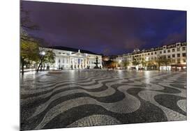 Rossio Square, Night Photography, Lisbon, Portugal-Axel Schmies-Mounted Premium Photographic Print