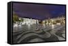 Rossio Square, Night Photography, Lisbon, Portugal-Axel Schmies-Framed Stretched Canvas