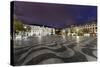 Rossio Square, Night Photography, Lisbon, Portugal-Axel Schmies-Stretched Canvas