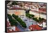 Rossio square or Praca Dom Pedro IV, the heart of the historic centre at twilight. Lisbon, Portugal-Mauricio Abreu-Framed Stretched Canvas