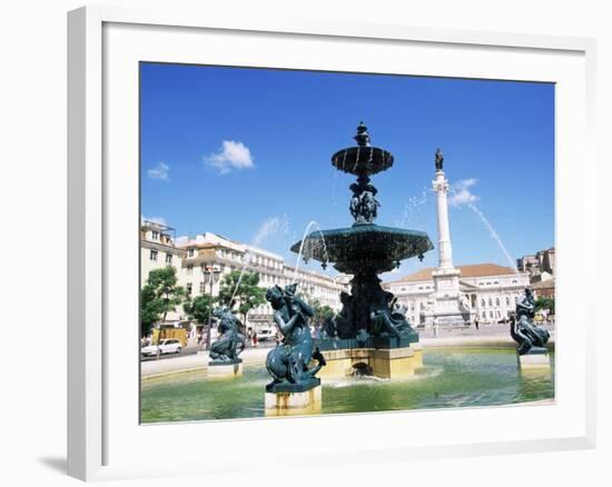 Rossio Square, Praca Dom Pedro Iv, Lisbon, Portugal-Yadid Levy-Framed Photographic Print