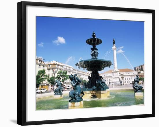 Rossio Square, Praca Dom Pedro Iv, Lisbon, Portugal-Yadid Levy-Framed Photographic Print