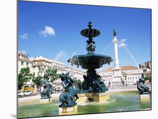 Rossio Square, Praca Dom Pedro Iv, Lisbon, Portugal-Yadid Levy-Mounted Photographic Print