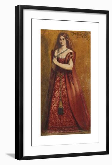 Rosso Vestita (Dressed in Red)-Dante Gabriel Rossetti-Framed Premium Giclee Print