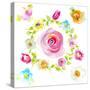 Rosy Floral Wreath-Patricia Pinto-Stretched Canvas