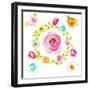 Rosy Floral Wreath-Patricia Pinto-Framed Art Print