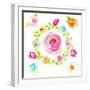 Rosy Floral Wreath-Patricia Pinto-Framed Art Print