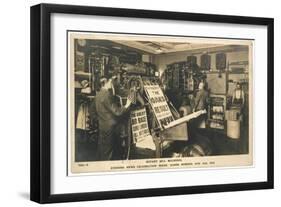 Rotary Bill Machines Printing off Copies of the Evening News to Celebrate the 10000th Edition-null-Framed Art Print