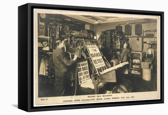 Rotary Bill Machines Printing off Copies of the Evening News to Celebrate the 10000th Edition-null-Framed Stretched Canvas