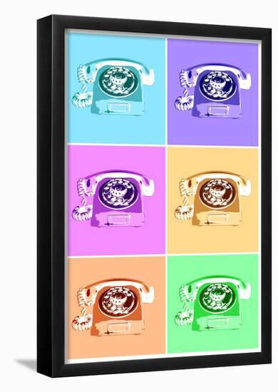 Rotary Telephone Vintage Pop Art Print Poster-null-Framed Poster