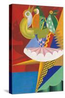 Rotation of Dancer and Parrots-Fortunato Depero-Stretched Canvas