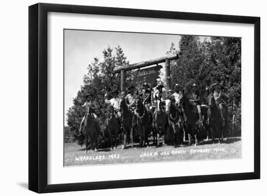 Rothbury, Michigan - Wranglers at the Jack and Jill Ranch-Lantern Press-Framed Art Print