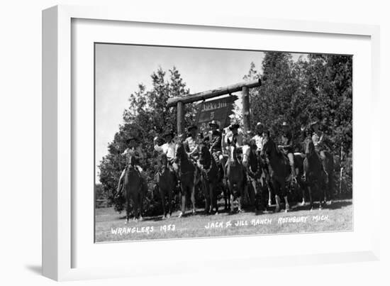 Rothbury, Michigan - Wranglers at the Jack and Jill Ranch-Lantern Press-Framed Art Print