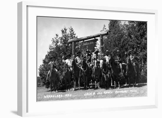 Rothbury, Michigan - Wranglers at the Jack and Jill Ranch-Lantern Press-Framed Art Print