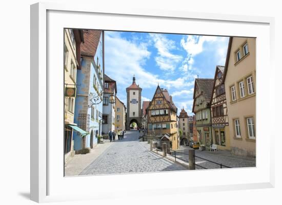 Rothenberg Ob Der Tauber Street Scene, Baden-Wurttemberg, Germany-Jim Engelbrecht-Framed Photographic Print