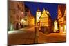 Rothenburg Ob Der Tauber at Night, Bavaria, Germany-Zoom-zoom-Mounted Photographic Print