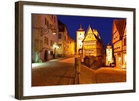 Rothenburg Ob Der Tauber at Night, Bavaria, Germany-Zoom-zoom-Framed Photographic Print