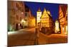 Rothenburg Ob Der Tauber at Night, Bavaria, Germany-Zoom-zoom-Mounted Photographic Print