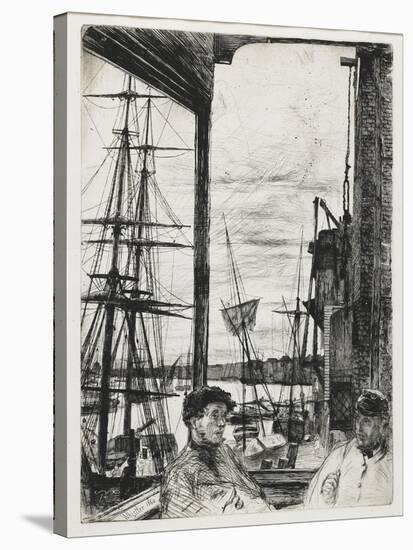 Rotherhithe from Sixteen Etchings of Scenes on the Thames and Other Subjects, 1860-James Abbott McNeill Whistler-Stretched Canvas