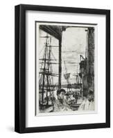 Rotherhithe from Sixteen Etchings of Scenes on the Thames and Other Subjects, 1860-James Abbott McNeill Whistler-Framed Giclee Print