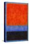 Rothko Style Red Black And Blue-Tom Quartermaine-Stretched Canvas