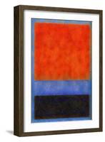 Rothko Style Red Black And Blue-Tom Quartermaine-Framed Giclee Print