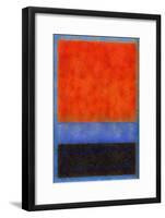 Rothko Style Red Black And Blue-Tom Quartermaine-Framed Giclee Print