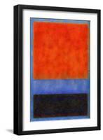 Rothko Style Red Black And Blue-Tom Quartermaine-Framed Giclee Print