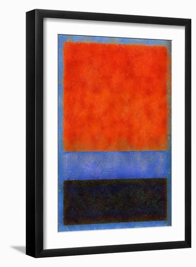 Rothko Style Red Black And Blue-Tom Quartermaine-Framed Giclee Print