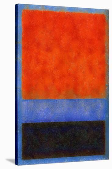 Rothko Style Red Black And Blue-Tom Quartermaine-Stretched Canvas