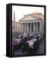 Rotonda Square and Pantheon, Rome, Lazio, Italy, Europe-Marco Cristofori-Framed Stretched Canvas