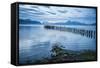 Rotten Pier at Dusk in Puerto Natales, Patagonia, Chile, South America-Michael Runkel-Framed Stretched Canvas