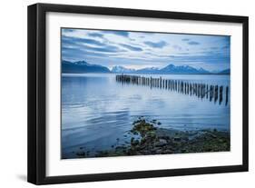 Rotten Pier at Dusk in Puerto Natales, Patagonia, Chile, South America-Michael Runkel-Framed Photographic Print