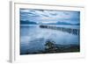 Rotten Pier at Dusk in Puerto Natales, Patagonia, Chile, South America-Michael Runkel-Framed Photographic Print