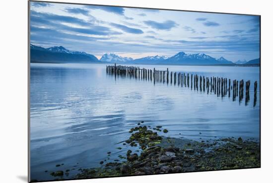 Rotten Pier at Dusk in Puerto Natales, Patagonia, Chile, South America-Michael Runkel-Mounted Photographic Print