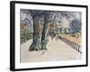 Rottenrow, Hyde Park, London-George Leslie Hunter-Framed Giclee Print