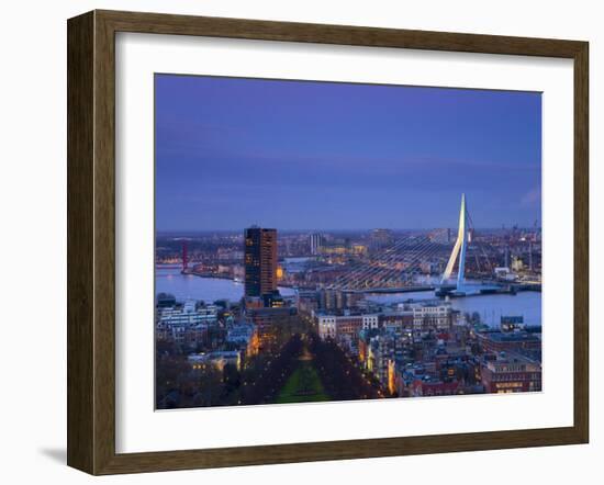 Rotterdam and Erasmus Bridge from Euromast Tower, Rotterdam, Holland-Michele Falzone-Framed Photographic Print