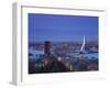 Rotterdam and Erasmus Bridge from Euromast Tower, Rotterdam, Holland-Michele Falzone-Framed Photographic Print