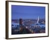 Rotterdam and Erasmus Bridge from Euromast Tower, Rotterdam, Holland-Michele Falzone-Framed Photographic Print