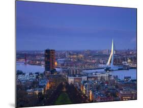 Rotterdam and Erasmus Bridge from Euromast Tower, Rotterdam, Holland-Michele Falzone-Mounted Photographic Print